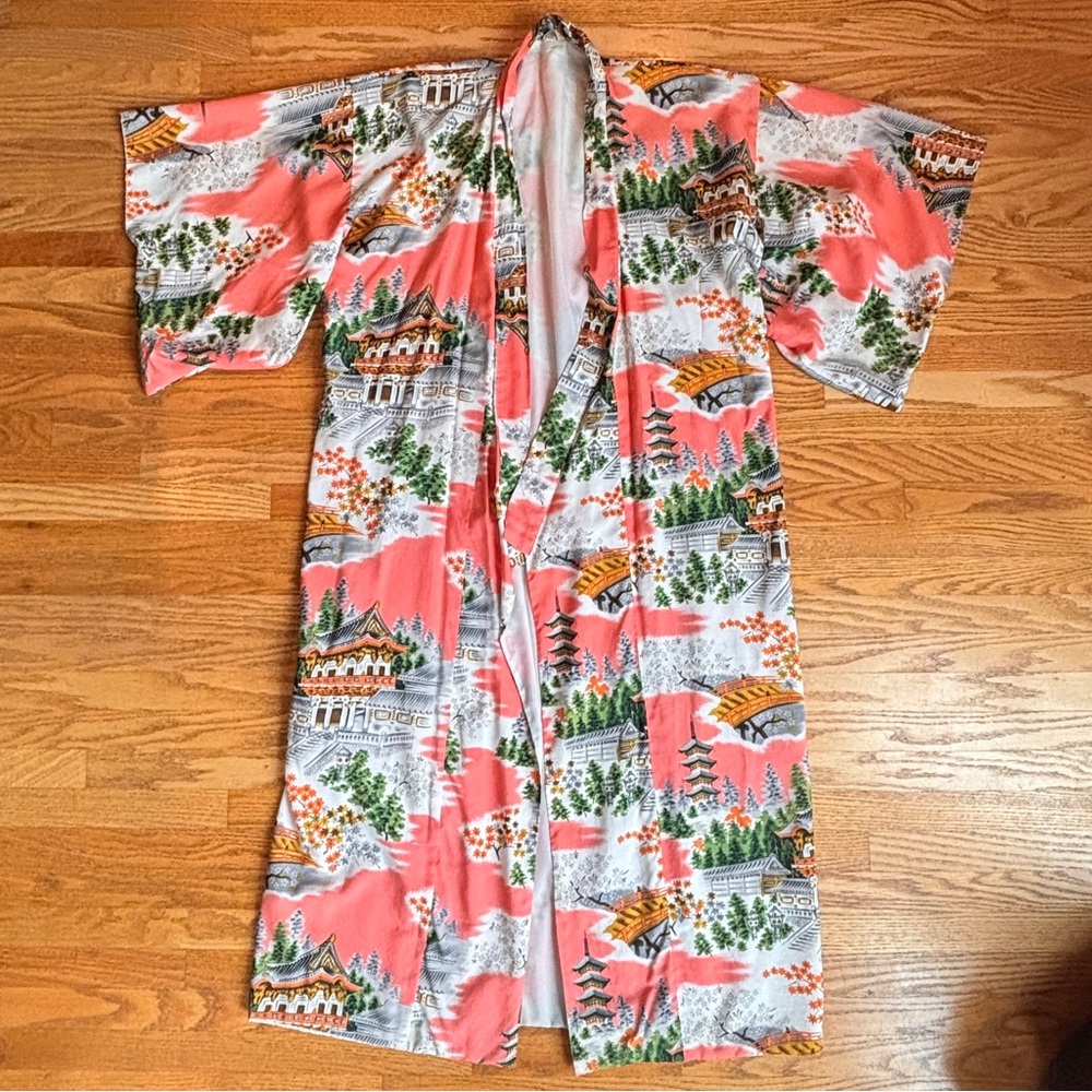 Vintage Coral Pink Kimono